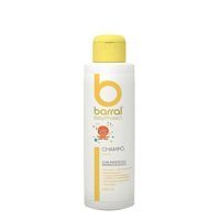 Bottle  of  Barral  Babyprotect  Shampoo  by  Barral,  a  mild  liquid  shampoo  indicated  for  cleaning  delicate  baby  hair.