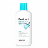 Bottle  of  Isdin  Bexident  Gums  Elixir  Mouthwash  Triclosan  by  Isdin,  a  mouthwash  indicated  for  cleaning  sensitive  gums.