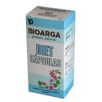 Box  of  Bioarga  Diet  capsules  by  Bioarga,  a  slimming  dietary  supplement  indicated  for  fluid  retention  and  excess  fats.