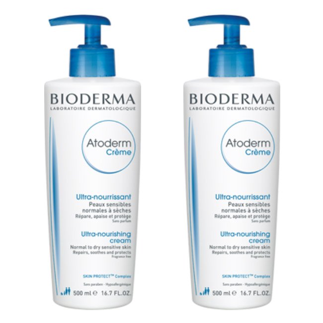 biodermaatodermcremeduo Box of Bioderma Atoderm Ultra-Nourishing Cream by Bioderma, a cream indicated for deep body moisturizing and skin barrier support.
