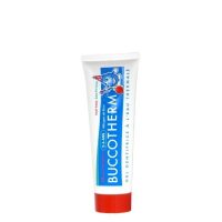 Tube  of  Buccotherm  Kids  Gel  Toothpaste  Strawberry  by  Buccotherm,  a  toothpaste  gel  indicated  for  children  cavity  prevention.