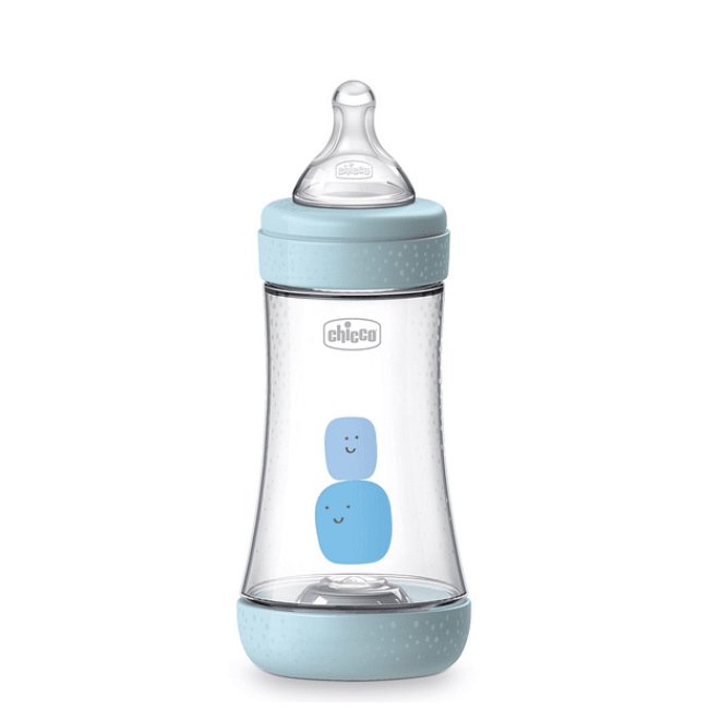 chicco-perfect5-azul-240ml Chicco Biberão Perfect 5 Azul Silicone Médio 240ml