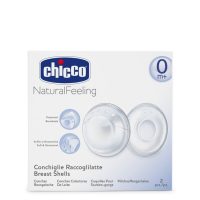 Product  container  of  Chicco  Natural  Feeling  Milk  Collection  Shells  by  Chicco,  a  silicone  shell  indicated  for  milk  loss.