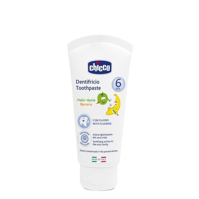 chiccopastamacabanana6m_ Chicco Pasta de Dentes Maçã-Banana 6M+ 50ml