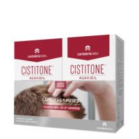 Box  of  Cistitone  Agaxidil  Duo  Anti-Chronic  Hair  Loss  Capsules  by  Cistitone,  a  supplement  indicated  for  chronic  hair  loss.