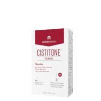 Box  of  Cistitone  Iron  Capsules  by  Cistitone,  a  dietary  supplement  indicated  for  hair  loss  related  to  iron  deficiencies.