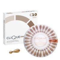 Box  of  Clique  One  C10  by  Clique  One,  a  vitamin  C  treatment  indicated  for  fighting  wrinkles  and  skin  sagging.