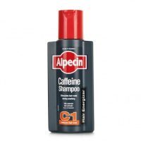 Bottle  of  Alpecin  Shampoo  by  Alpecin,  a  caffeine  shampoo  indicated  for  preventing  premature  hair  loss.