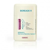 Product  container  of  Noviderm  Boréade  R  Smoothing  Reparator  Lip  Stick  by  Noviderm,  a  repairing  stick  for  dry  lips.
