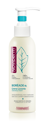 cnp_6927145_20 Bottle of Boréade CL Washing Cream by Noviderm, a cleansing cream indicated for mixed to oily skin with acne tendency.