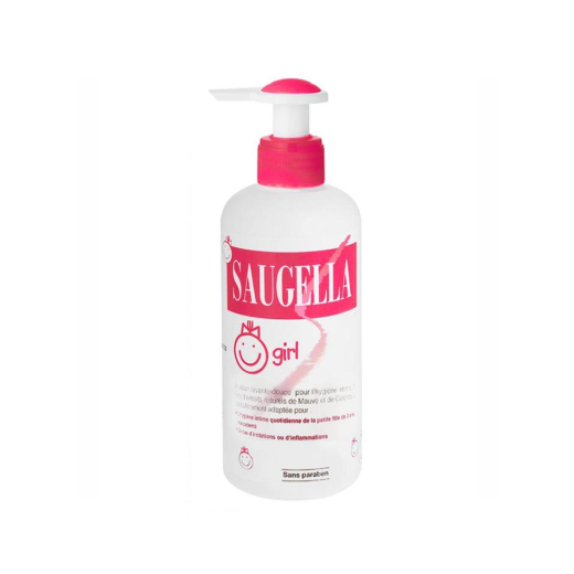 cnp_6947549 Bottle of Saugella Girl Intimate Hygiene Gel by Saugella, a cleansing gel indicated for irritation relief in girls and pre-teens.