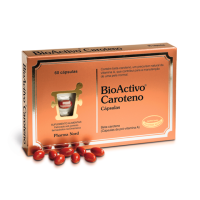 Box  of  Bioactivo  Tablets  Carotene  by  Bioactivo,  a  capsule  supplement  indicated  for  a  natural  tan  and  antioxidant  skin  protection.