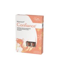 Box  of  Confiance  Tablets  by  Confiance,  a  dietary  supplement  indicated  for  controlling  symptoms  associated  with  menopause.