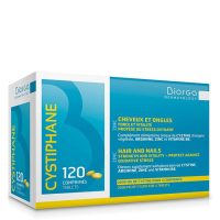 Box  of  Cystiphane  Hair  and  Nail  Fortifier  by  Cystiphane,  a  supplement  indicated  to  prevent  hair  loss  and  strengthen  nails.