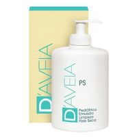 Bottle  of  DAveia  PS  Pediatric  Emulsion  by  DAveia,  a  cleansing  emulsion  indicated  for  moisturizing  atopic  baby  and  child  skin.