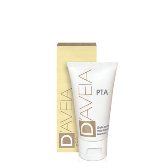 daveia-pta-gel-creme40ml Tube of DAveia Gel-Cream PTA by DAveia, a gel-cream indicated for moisturizing and normalizing sebum production in oily skin.