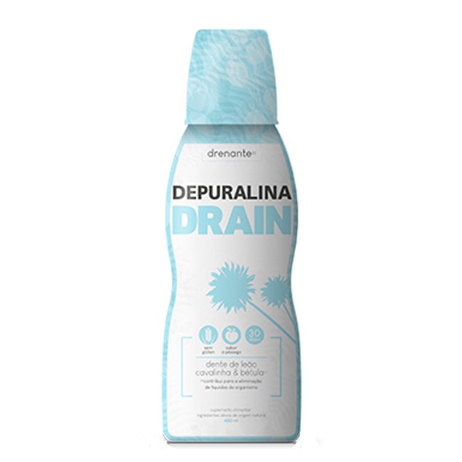 depuralinadrain450ml Depuralina Drain Solução Drenante Pêssego 450ml