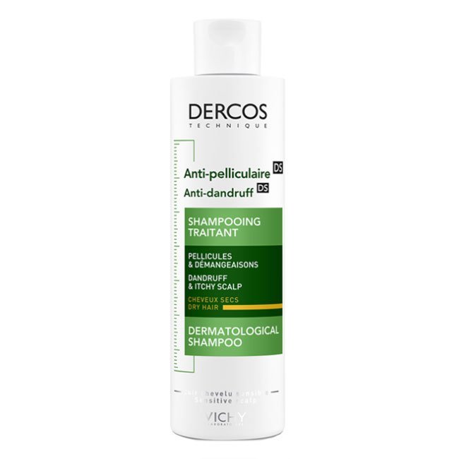 dercosshampooanticaspaseca Bottle of Dercos Anti-Dandruff Shampoo Dry Hair by Vichy, a shampoo indicated for cleaning and normalizing the dry scalp.