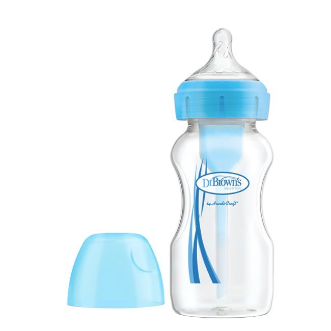 drbrownsbiberaobocalarga270azul Dr Brown's Options Biberão Boca Larga Cor Azul 270ml