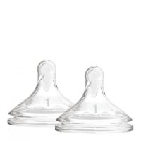 Product  container  of  Level  1  Large  Mouth  Teat  by  Dr  Browns,  a  silicone  teat  indicated  for  newborn  babies.