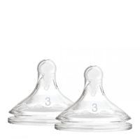 Product  container  of  Level  3  Large  Mouth  Teat  by  Dr  Browns,  a  silicone  teat  indicated  for  babies  from  6  months  old.
