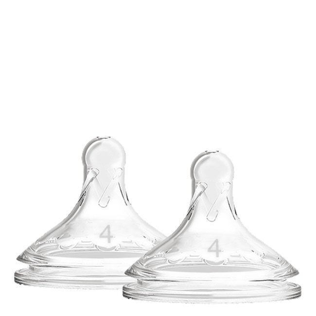 drbrowntetinasfluxo4 Product container of Level 4 Large Mouth Teat by Dr Browns, a silicone teat indicated for babies from 9 months old.
