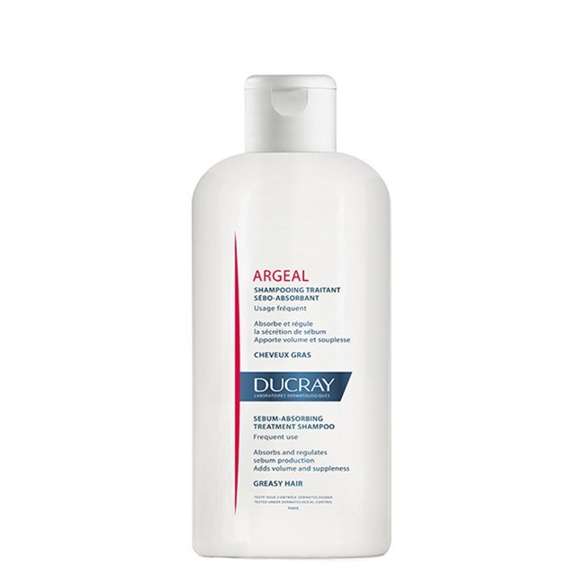 ducray_arg_al_champ_seborregulador_200ml Bottle of Ducray Argeal Serum-Absorbing Shampoo by Ducray, a shampoo indicated for oily hair and scalp.