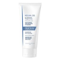 Bottle  of  Ducray  Kelual  DS  Foaming  Gel  by  Ducray,  a  cleansing  gel  indicated  for  eliminating  fungi  in  seborrheic  dermatitis.