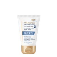 Tube  of  Ducray  Melascreen  Photo-Aging  Global  Hand  Care  by  Ducray,  a  photoprotective  cream  indicated  for  treating  sunspots.