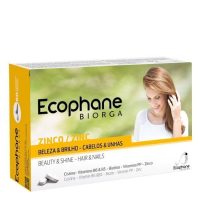 Box  of  Ecophane  Fortifying  Supplement  by  Ecophane,  a  tablet  supplement  indicated  for  fragile  hair  and  brittle  nails.