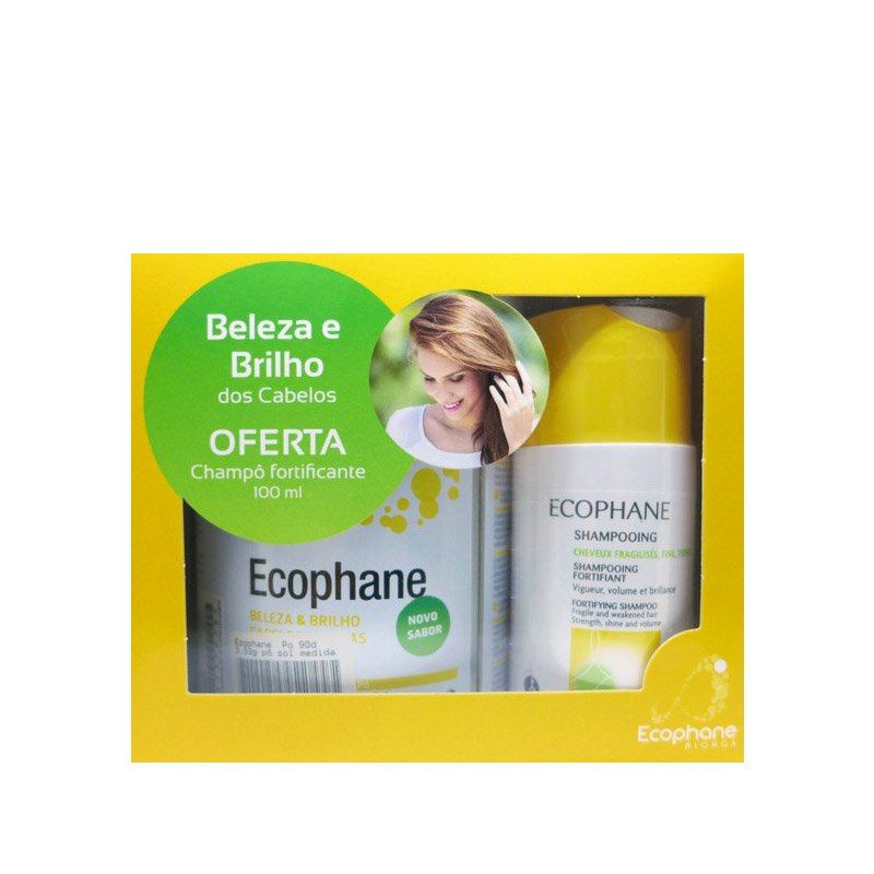 ecophanepackshampoosuplemento Ecophane Biorga Pack Suplemento em Pó + Shampoo Fortificante 318gr+ 100ml