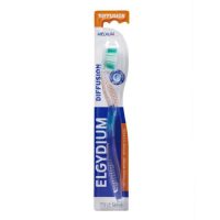 Product  container  of  Elgydium  Diffusion  Toothbrush  Medium  by  Elgydium,  a  medium  toothbrush  indicated  for  daily  oral  hygiene.