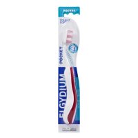 Product  container  of  Elgydium  Pocket  Toothbrush  Smooth  Travel  by  Elgydium,  a  toothbrush  indicated  for  complete  oral  cleaning.
