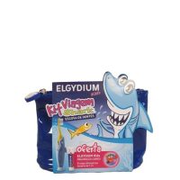 Elgydium Kids Kit Viagem Escova Shark e Gel Dentífrico Frutos Silvestres