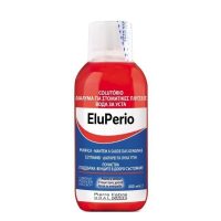 Bottle  of  Eludril  Perio  Elixir  by  Eludril,  an  oral  elixir  indicated  for  protecting  against  gum  inflammation  and  bleeding.