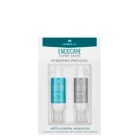 Box  of  Endocare  Expert  Drops  Hydrating  Protocol  by  Endocare,  a  serum  duo  indicated  for  deep  hydration  and  retexturizing.