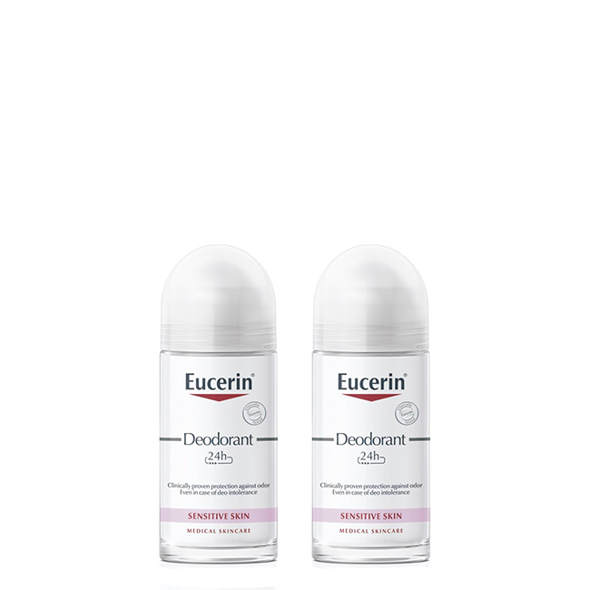 eucerin-deodorant-roll-on-24h-sensitive-skin-2x50ml Eucerin Duo Roll-On Deodorant 24h Special Price 2x50ml - Image 1