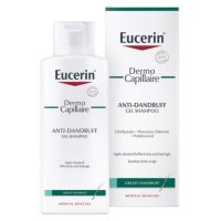 Bottle  of  Eucerin  Dermo  Capillaire  Gel  Shampoo  Anti  Dandruff  by  Eucerin,  a  gel  shampoo  indicated  for  oily  dandruff.