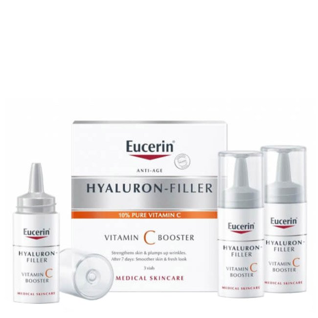 eucerinhfvitamincboosterpack ユーセリン ヒアルロンフィラー ビタミンC リバイタライジング アンチリンクル セラム 3x8ml