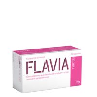 Box  of  Flavia  Nocta  Capsules  by  Flavia,  a  dietary  supplement  indicated  for  restoring  sleep  and  energy  in  menopausal  women.