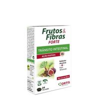 Box  of  Ortis  Fruits  and  Fibers  Fast  Effect  Tablets  by  Ortis,  a  food  supplement  indicated  for  constipation  and  intestinal  transit.