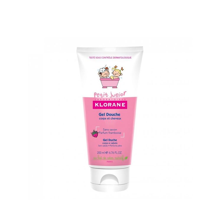 geldeducheframboesa Klorane Petit Junior Gel Duche Corpo E Cabelo Framboesa 200ml - Image 1