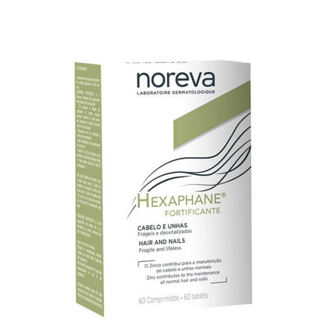 hexaphanefortificante Box of Hexaphane Fortifying Hair and Nails by Hexaphane, a tablet supplement indicated for the growth and vitality of hair and nails.