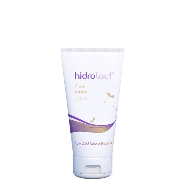 hidrolactcrememaos50ml Tube of Hidrolact Hand Cream by Hidrolact, a creamy texture indicated for moisturizing and repairing dry and dehydrated hands.