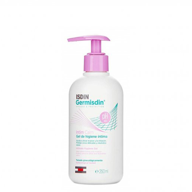 isdin-germisdin-calm-intimate-hygiene-gel-250ml Bottle of Isdin Germisdin Intimate Hygiene Gel by Isdin, a gel cream indicated for gentle cleaning of the intimate area.