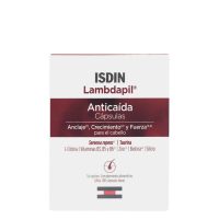 Box  of  ISDIN  Lambdapil  Anti-Hair  Loss  Capsules  by  ISDIN,  a  capsule  supplement  indicated  for  stopping  hair  loss  and  promoting  growth.