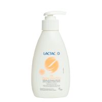 Bottle  of  Intimate  Emulsion  by  Lactacyd,  a  cleansing  emulsion  indicated  for  daily  protective  intimate  hygiene  and  pH  balance.