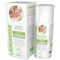 Bottle  of  Lauroderme  Anti-Tear  Shampoo  by  Lauroderme,  a  gentle  shampoo  indicated  for  cleansing  sensitive  scalps.