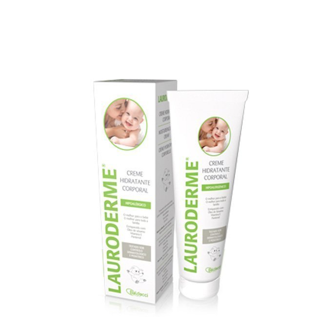 laurodermecremehidratante_1 Bottle of Lauroderme Care Body Moisturizing Cream by Lauroderme, a body cream indicated for hydrating baby delicate skin.