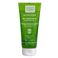 Bottle  of  Martiderm  Acniover  Purifying  Gel  by  Martiderm,  a  fresh  gel  indicated  for  purifying  and  balancing  oily,  acne-prone  skin.